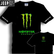 JEEP SPIRIT吉普越野E族短袖T恤寶馬摩托車(chē)賽車(chē)重機車(chē)汽車(chē)圖案衣服男裝隊服 黑色-鬼爪 S
