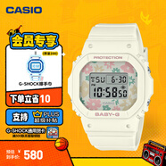 卡西歐（CASIO）BABY-G BGD-565復(fù)古碎花運動時尚女士手表防水防震石英手表 禮物 BGD-565RP-7PR