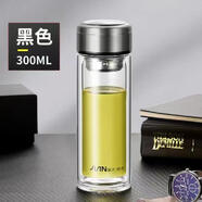 富光玻璃杯男雙層水晶厚底高硼高透明水杯子 X1916鋼本色300ml