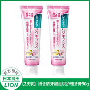 獅王（Lion）原裝進(jìn)口細(xì)齒潔牙齦組織護(hù)理牙膏含氟孕婦牙齦防護(hù)90g/支 【2支裝】細(xì)齒潔牙齦組織護(hù)理牙 90g