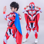 藍(lán)貝妮童裝賽羅奧特曼衣服春秋季男童套裝兒童春裝蜘蛛俠小男孩超人服裝 捷德奧特曼+披風(fēng) 120 碼建議身高110CM
