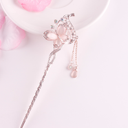 ZHIO 古風(fēng)發(fā)簪宮廷復古發(fā)釵子鑲鉆流蘇步搖新娘簪盤(pán)發(fā)飾品漢服520禮物 蝴蝶 黃色