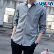 XQBKUW干活穿的襯衫男工地上班含棉衣服夏季工作服襯衣長(zhǎng)袖 961灰色長(zhǎng)襯衫 L 建議95-110斤