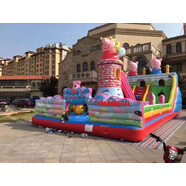 北巧 充氣城堡室外大型蹦蹦床兒童戶外大型淘氣堡充氣堡戶外滑梯 98方小豬佩奇