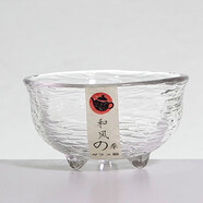 和風四季 玻璃品茗杯耐熱茶杯個人杯主人杯茶具功夫茶杯一口杯錘目紋杯子 （T款）冰紋三腳杯(50ml)