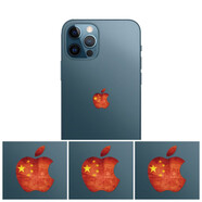 集天真 手機膜iPhone logo貼蘋(píng)果手機創(chuàng  )意貼 Pro Max貼膜logo彩虹貼紙logo 中國國旗logo iPhone 15 Pro