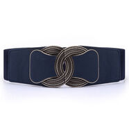 卡若登新品羽絨服腰帶 單買(mǎi)簡(jiǎn)約時(shí)尚裝飾連衣裙外搭腰封韓版皮帶彈力百搭松緊寬腰帶女配裙子/ 深藍色 長(cháng)度66厘米