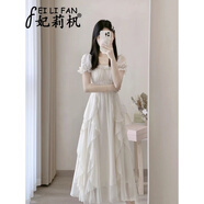 妃莉杋（FeiLiFan）法式連衣裙女裝2025夏季新款氣質(zhì)顯瘦甜美溫柔風(fēng)雪紡長(cháng)裙子女夏天 杏色 L