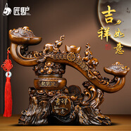 匠驢如意擺件家居客廳辦公室酒柜大象聚寶盆裝飾品喬遷新居開(kāi)業(yè)禮物 小號吉祥如意長(cháng)28寬10高23厘米