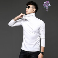 單曲循環(huán) 香港潮牌莫代爾高領(lǐng)打底男士長(zhǎng)袖T恤秋冬季新款保暖上衣潮男 白色【高領(lǐng)常規(guī)款】 XL