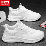 回力男鞋軟底跑步運(yùn)動(dòng)鞋夏季新款男士網(wǎng)面透氣休閑小白鞋子 白色 38