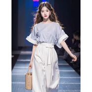 葉紫楓（YEZIFENG）休閑褲套裝女夏季新款洋氣減齡漂亮?xí)r尚炸街女士套裝 單上衣 S