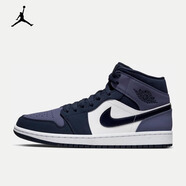 耐克（NIKE）Air Jordan 1 Mid AJ1中幫男子黑紫減震耐磨復(fù)古籃球鞋 554724-445 41