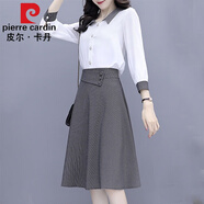 皮爾卡丹（pierre cardin）時(shí)髦職業(yè)套裝裙子女裝早春秋2025年新款小個(gè)子洋氣減齡兩件套套裝 白色 XL(110-125斤)