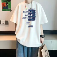 柏斐荻（BYPHYTEE）【兩件裝】短袖T恤男款夏季寬松半袖青少年上衣服男生大碼肥佬 N沙灘-白 ST218 3XL 145-160斤