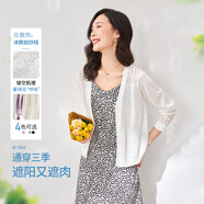 歐莎（OSA）精致鏤空針織開衫女夏季2025年新款披肩外搭空調(diào)衫外套女上衣薄款 白色 XS