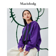 Marisfrolg【IP聯(lián)名】瑪絲菲爾春季新款紫色新年虎年刺繡連帽寬松衛(wèi)衣 紫色 M