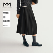 麥檬MM爆款百褶裙靜奢美學(xué)/四季百搭商場(chǎng)同款黑灰色半身裙春秋 秋冬款-黑色5F8241791 XS