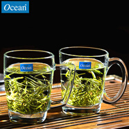 鷗欣進口玻璃茶杯耐熱泡茶杯帶把家用待客水杯加厚大容量綠茶杯 利歐把杯320ml+時尚把杯315ml