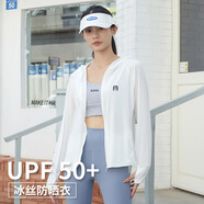 蒂淑蘭冰絲防曬衣女2023新款夏季輕薄長袖防曬衫遮陽防紫外線透氣防曬服 奶白色【可愛兔子】 M 碼（80-105斤）