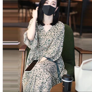 俞兆林碎花雪紡連衣裙2024年夏季新款寬松休閑淑女風(fēng)中長(zhǎng)款優(yōu)雅裙子女裝 花色 L （建議105-115斤）