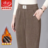 浪莎加絨保暖褲女冬季外穿2024年新款燈芯絨休閑褲加厚防風(fēng)直筒褲 卡其色【一體絨加厚】 4XL 【推薦130-145斤】