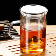 禾艾蘇（heisou） 玻璃杯帶過濾內(nèi)膽家用辦公杯子 觀山杯500ml（玻璃蓋）