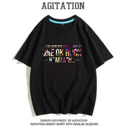 寶凡柏ONE OK ROCK搖滾樂(lè )隊棉休閑圓領(lǐng)男士寬松短袖衣服半袖T恤初高中大 黑色2 3XL 加肥加大