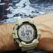 卡西歐（CASIO）男表小方塊電子表 運動(dòng)手表學(xué)生手表 多功能防水男士手表 沙漠軍綠AE-1500WH-5A