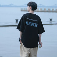皇呈（HUANGCHENG）短袖t恤男衣服男裝夏季潮牌潮流衣服美式寬松半袖打底衫內(nèi)搭圓領(lǐng) 黑色 XL 115-140 優(yōu)先發(fā)貨