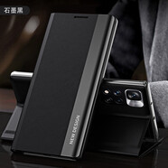 佩諾 小米R(shí)edmi Note 11Pro手機(jī)殼紅米翻蓋11pro+保護(hù)套5g視窗皮套全包防摔外殼 【四代支架皮套】石墨黑 紅米note11pro/pro+通用