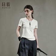 日著RIZHUO【商場同款】短袖衫印花T恤2024夏季新款圓領(lǐng)正肩夏衣 尋米 L