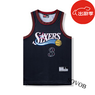 SOVOB騰訊nba體育美式復(fù)古大運(yùn)動(dòng)球衣艾弗森麥迪科比庫里詹姆斯籃球 復(fù)古艾弗森黑背心3號(hào) M(體重100-120斤）