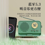 太空狗復(fù)古藍(lán)牙音箱低音炮迷你音響無線高音質(zhì)重低炮家用便攜式小型可插卡插U盤帶收音機(jī)生日禮物女男生 時(shí)尚綠I藍(lán)牙+收音機(jī)+插卡+插U盤