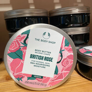 美體小鋪（The Body Shop）英國身體乳200ML黃油保濕滋潤霜 辣木花 玫瑰 嫩膚 英倫玫瑰身體霜200ml 200ml