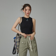 CHUU辣妹小背心女2025秋夏季新品短款拼色修身別致設(shè)計(jì)工字吊帶 黑色2撞色版 均碼