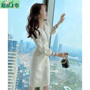 艾妃琳小香風(fēng)連衣裙女2025新款秋裝淑女氣質(zhì)名媛長(zhǎng)袖收腰顯瘦V領(lǐng)裙子女 黑色 XL 121-130斤