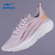 鴻星爾克（ERKE）運(yùn)動(dòng)女鞋超輕網(wǎng)面透氣緩震跑步鞋紅星官網(wǎng)旗艦舒適防滑耐磨慢跑鞋 山藥灰/礦物粉 35