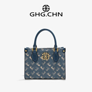 GHG2025新款 中國風(fēng)國潮戰馬托特包 女式紅色新娘婚包 大容量單肩 千禧藍小號