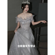 嵩允成人禮物女十八歲禮服畢業(yè)藝考晚高級感2024新款一字肩輕奢小眾生 圖片色 S