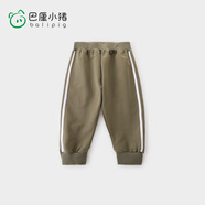 巴厘小豬兒童褲子男童休閑褲寶寶長(cháng)褲春季嬰幼兒衛褲小童束腳 草木綠 80 cm