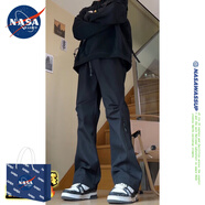 nasawassup軟殼沖鋒褲男秋冬季潮美式機能褲子男款配馬丁靴束腳工裝褲 黑色RK12加絨 加絨 M 【建議80-100斤】