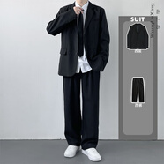 望了型 DK制服一套休閑西裝男套裝痞帥高校學(xué)生小西服男女百搭jk班服外套搭配西褲全套畢業(yè)衣服 【2件套】西服+西褲 L
