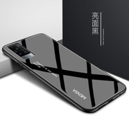 哲勒（ZHELE） vivos9手機殼vivos9e防摔玻璃漸變個性創(chuàng)意硅膠全包邊5G男女保護套 vivos9e-玻璃殼【亮面黑】配膜