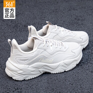 361°男鞋運動(dòng)鞋子男冬季輕便輕質(zhì)皮面慢跑鞋休閑跑步鞋老爹鞋男 羽毛白/燕麥奶 44