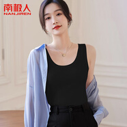 南極人針織女士吊帶背心女螺紋打底運(yùn)動(dòng)內(nèi)搭無(wú)袖上衣打底衫女 黑 均碼