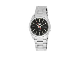 精工（SEIKO）手表 自動(dòng)機(jī)械男表 5號(hào)系列小表盤(pán) 透明背殼 時(shí)尚商務(wù)雙厲腕表 SNKL45J1【黑盤(pán)鋼帶】