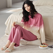 甜桔子春秋季睡衣女純棉長(zhǎng)袖家居服女士秋冬學(xué)生睡衣全棉長(zhǎng)褲套裝可外穿 MJF8666【100%純棉】 XL /身高168-172 體重120-140