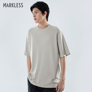 MARKLESS莫代爾男士T恤夏季2025新款輕柔t(yī)寬松透氣短袖體恤男士TXB4679M 奶茶杏 M