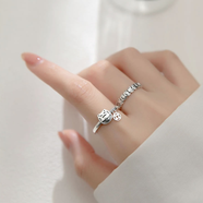 憶瑾招財貓戒指女S925銀創(chuàng  )意做舊戒指錢(qián)多多指環(huán)銅錢(qián)個(gè)性食指開(kāi)口尾戒 【一對】招財貓錢(qián)多多戒指